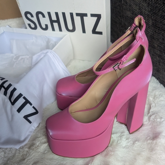 NIB Shutz Darlene Ankle Strap Pump in Pink Size 10 - Picture 4 of 12